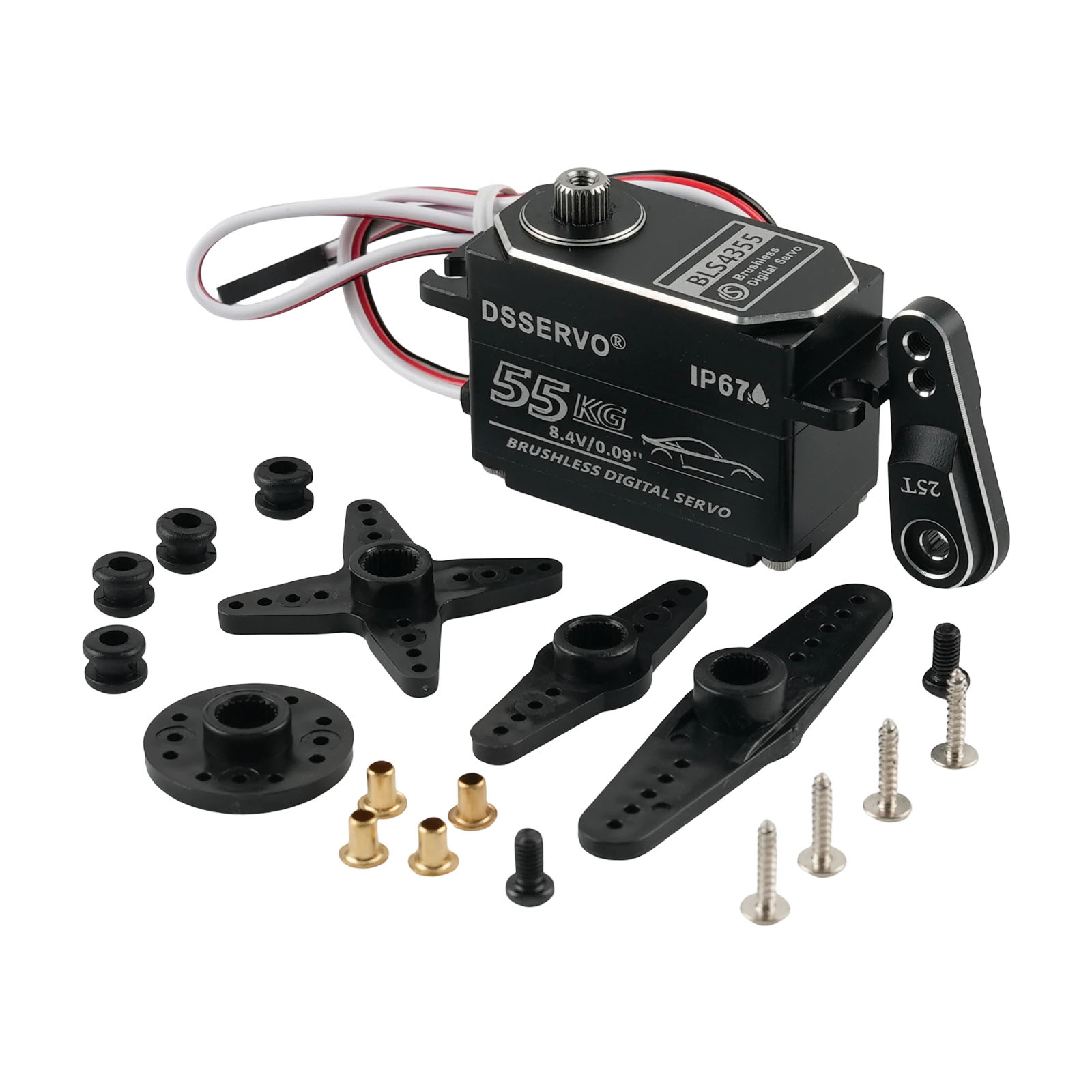 Servo Metal Gear - Dsservo BLS4355 55KG Flaches Vollmetall Bürstenloser