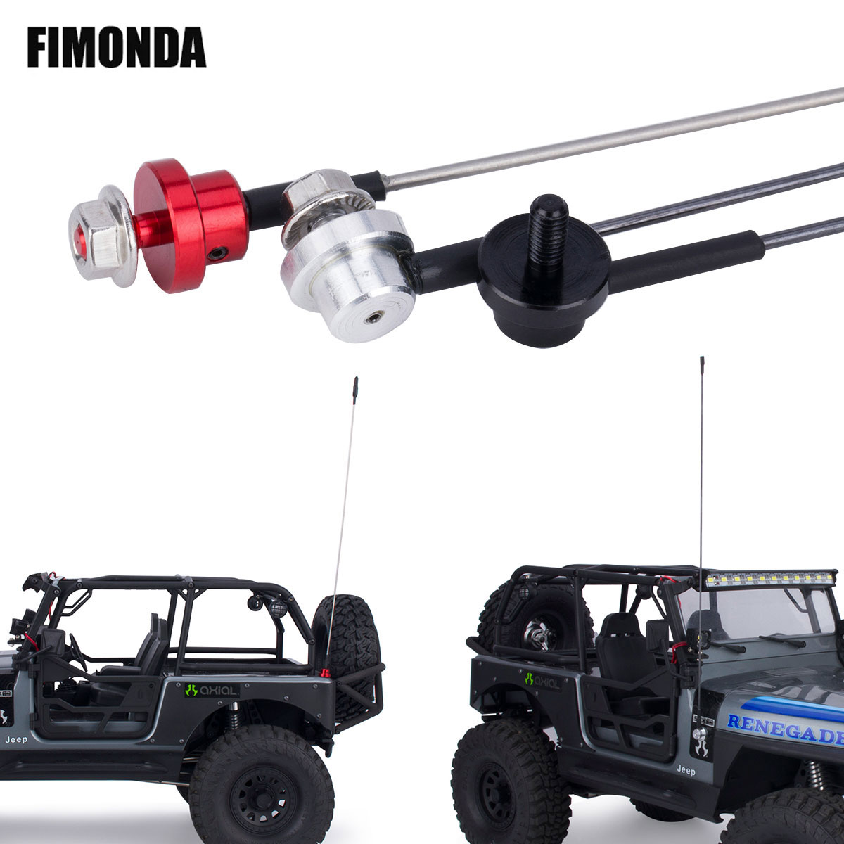 Rc Crawler 4X4 - 50 cm verstellbare Simulationsantenne aus Metall