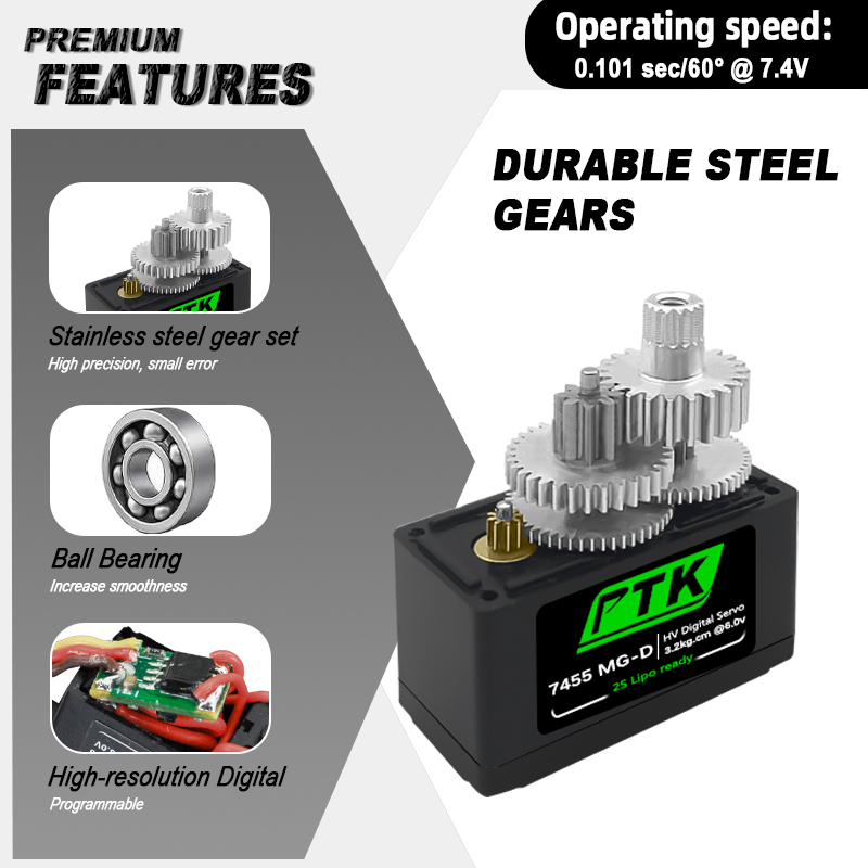 PTK 7455MG-D Servo 12g Digital – Servo Metal Gear Bewertung und Preis