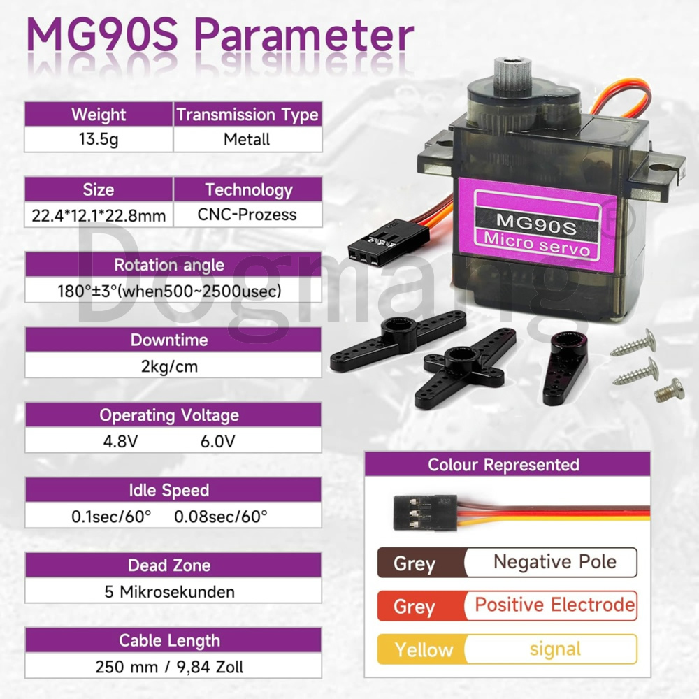 MG90S Servo 1/2/4/10/20/50 Stü – Servo Metal Gear Bewertung und Preis