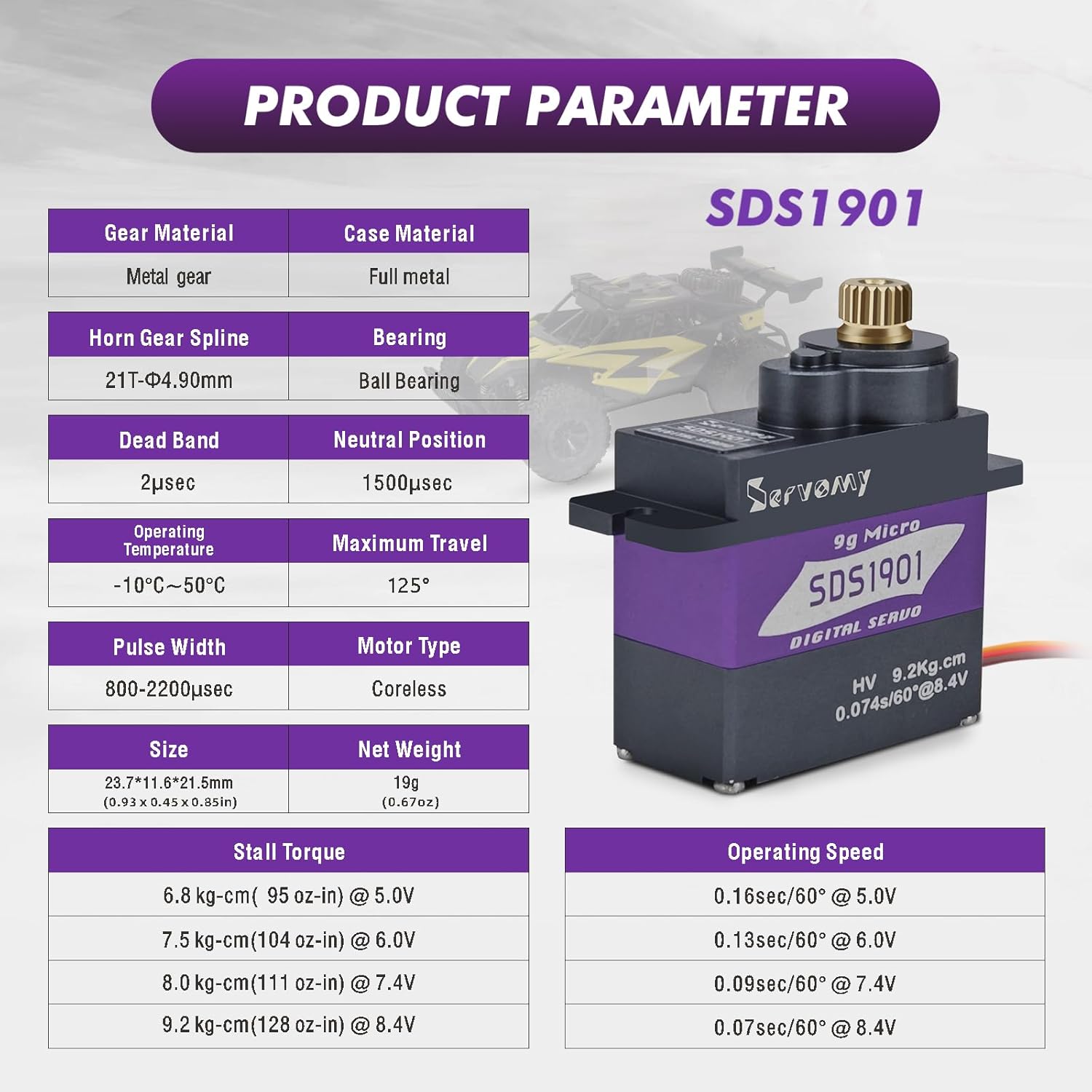 SERVOMY-SDS1901 Digital 9G Mic – Servo Metal Gear Bewertung und Preis